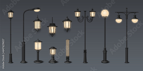 Street Lamp Realistic Set