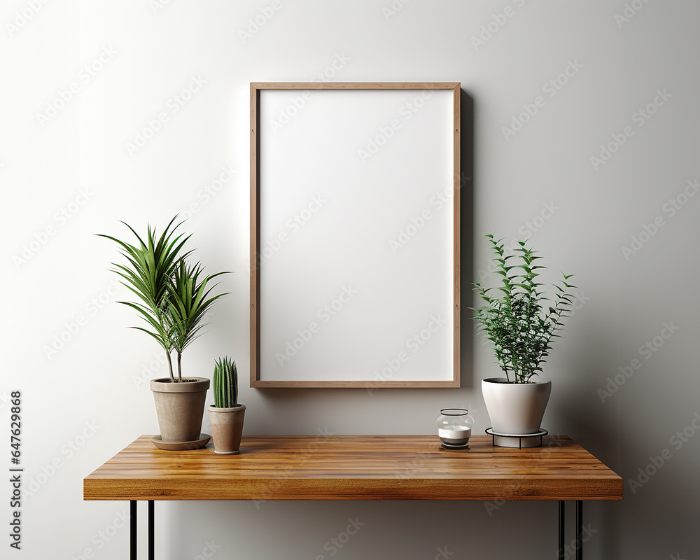Picture frame with white canvas Picture frame with white canvas