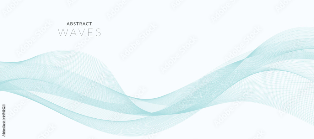 Abstract wave element for design. Digital frequency track equalizer. Stylized line art background. Vector banner illustration.