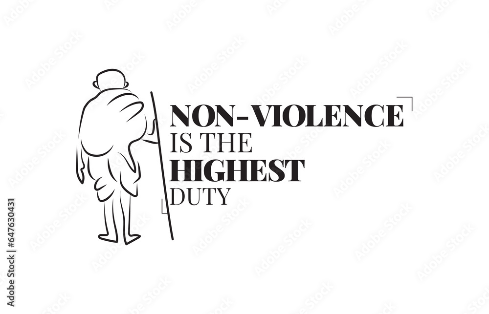 An illustration of Gandhi Jayanti with a quote from Gandhi An illustration of Gandhi Jayanti with a quote from Gandhi