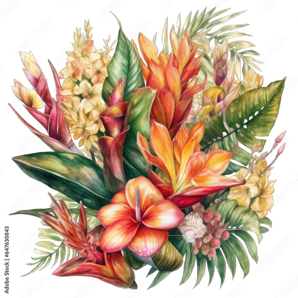 Fototapeta premium Tropical Bouquet - Exotic Floral Elegance