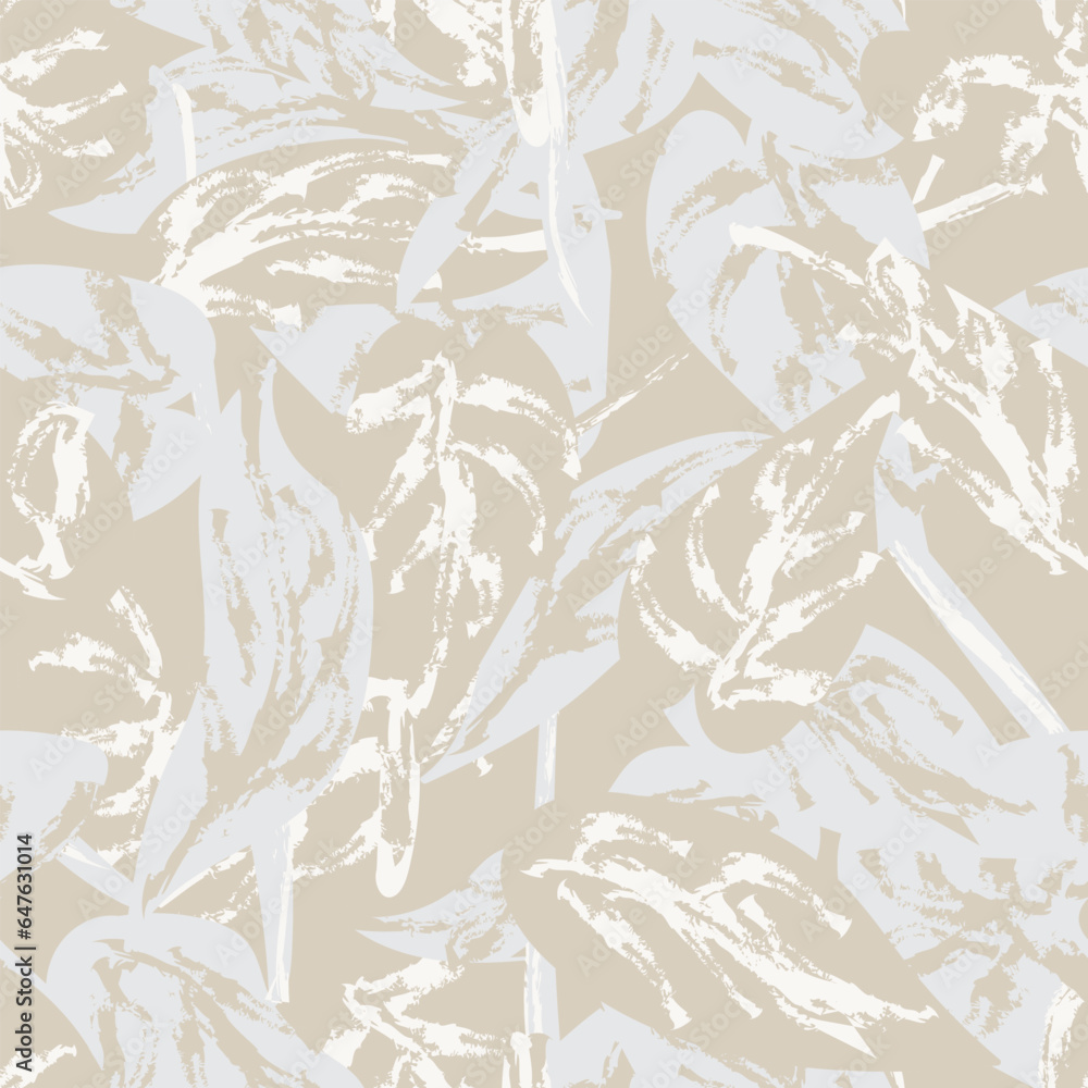Neutral Colour Tropical Leaf Seamless Pattern Design Neutral Colour Tropical Leaf Seamless Pattern Design