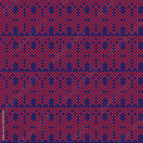 Red Textured Fair Isle Seamless Pattern Design