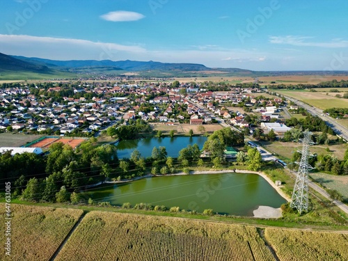 Aerial Panorama of Issenheim Village and Daweid Pond and Corn Fields, Alsace 2023: A Contested Landscape Between Rural Tradition and Urban Expansion