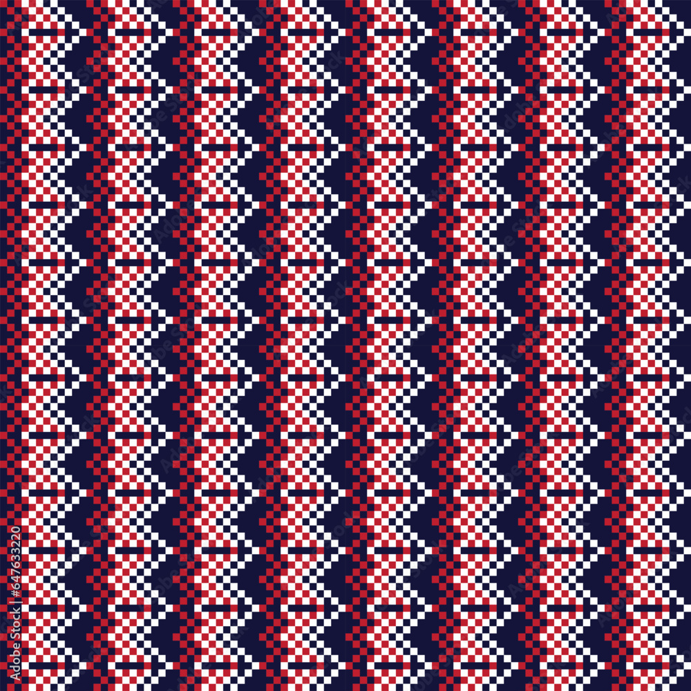Red Chevron Fair Isle Seamless Pattern Design Red Chevron Fair Isle Seamless Pattern Design
