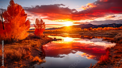 Herbstlandschaft. Generiert mit KI