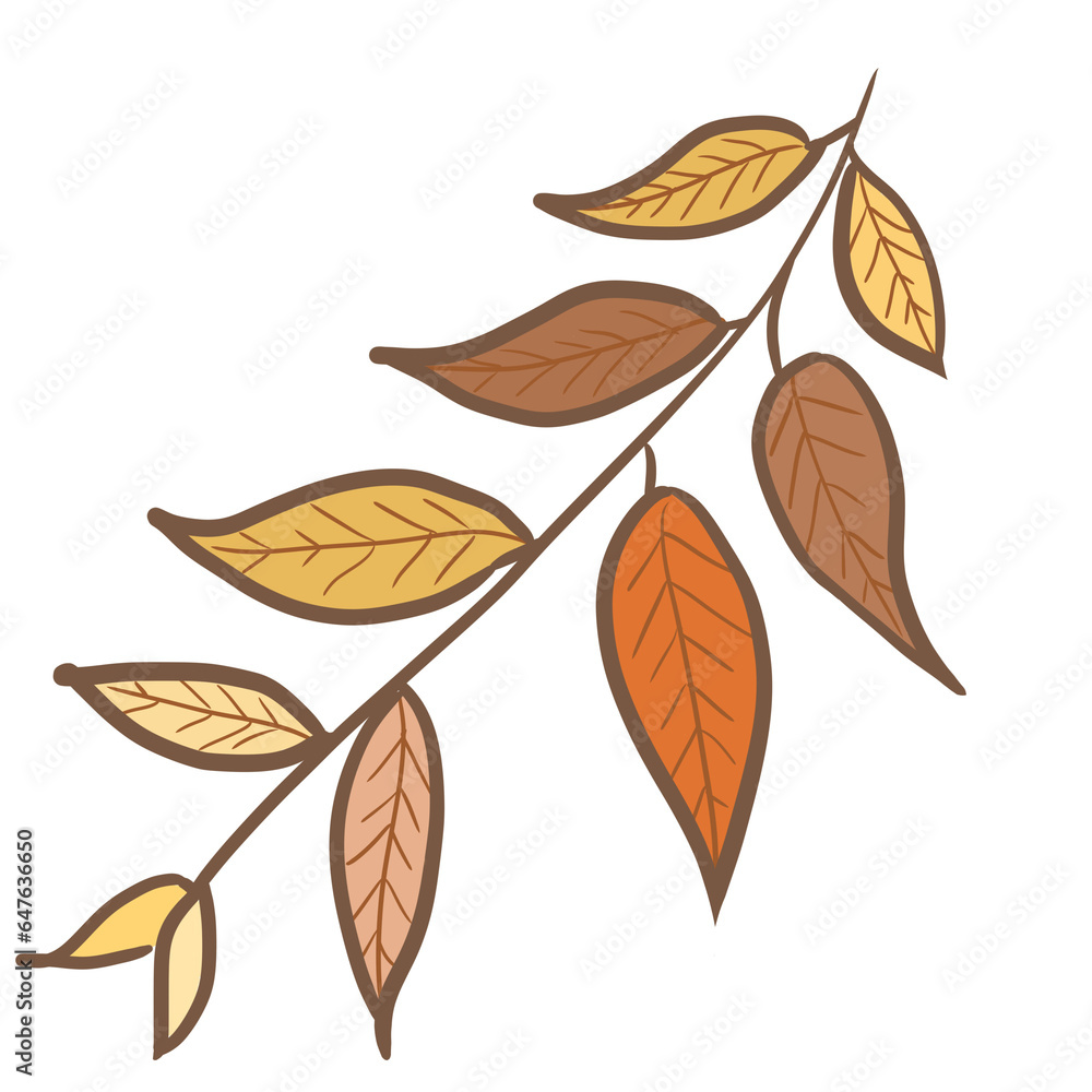 Obraz premium Brown ,orange and yellow leaves illustration. 