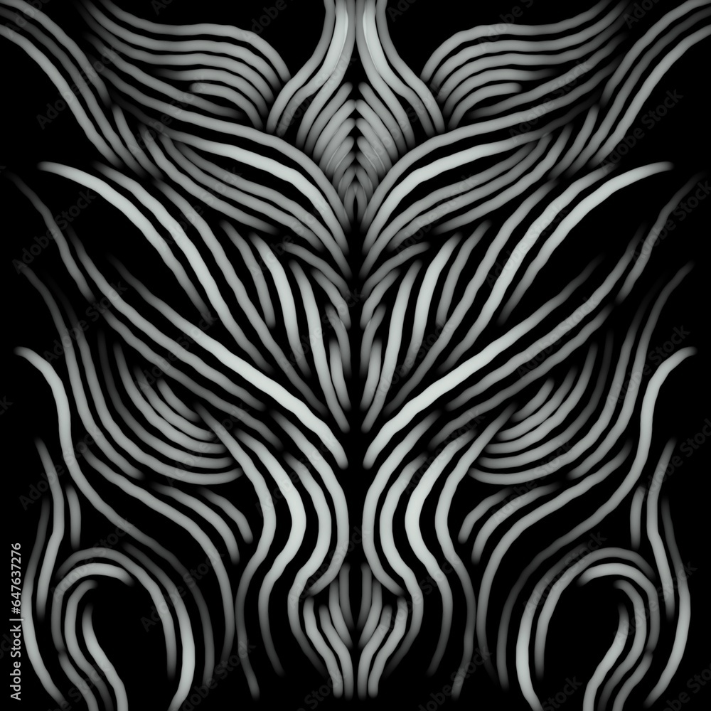 Dark abstract with 3D effect. Lines and shapes on a dark background. Volumetric illustration. Background with 3D effect Dark abstract with 3D effect. Lines and shapes on a dark background. Volumetric illustration. Background with 3D effect