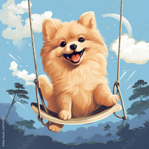 puppy on a blue background