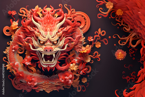 
Dragon symbol of the Chinese new year. Generated with AI