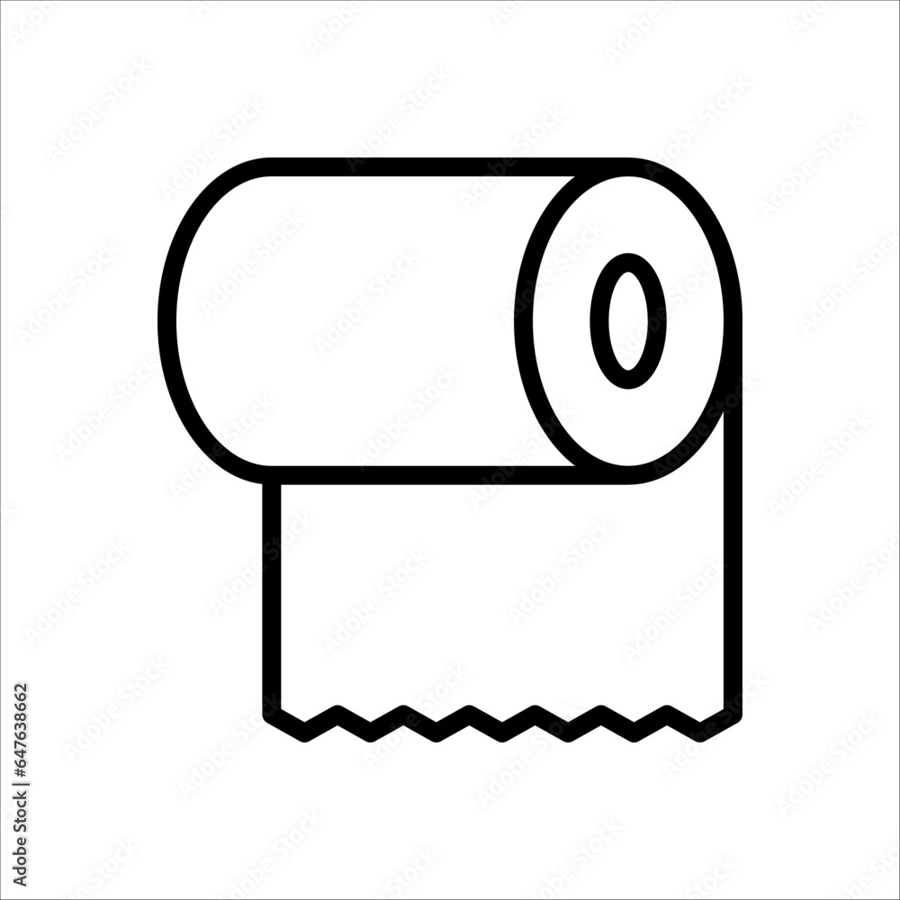 toilet tissue paper roll icon on white background toilet tissue paper roll icon on white background