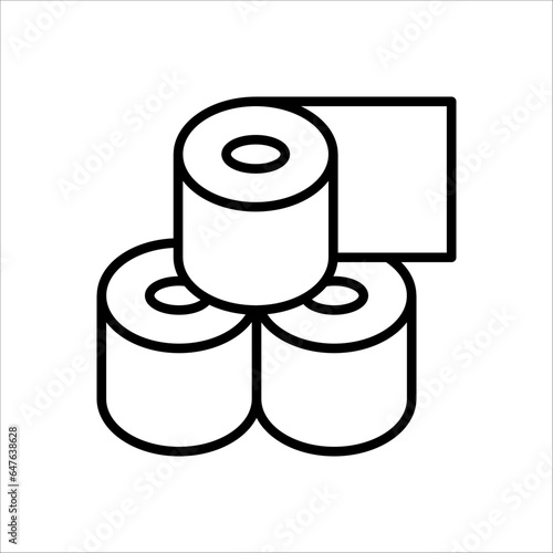 toilet tissue paper roll icon on white background