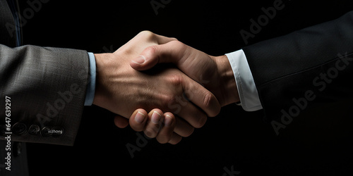 Business people handshake real photo deal