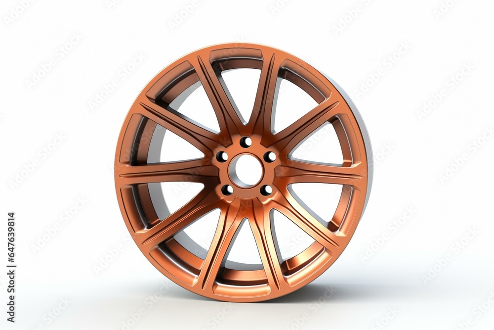 3D illustration of a wheel on a white background. Generative AI