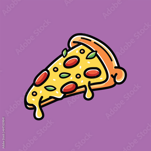 Pizza Vector Cartoon Illustration (ID: 647639841)