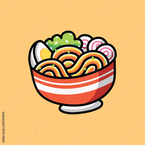Ramen Noodle Vector Cartoon Illustration (ID: 647639859)
