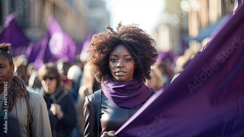 Black woman at a Women's Day rally