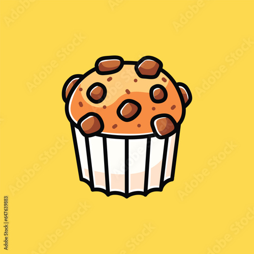 Cup Cake Vector Cartoon Illustration (ID: 647639883)