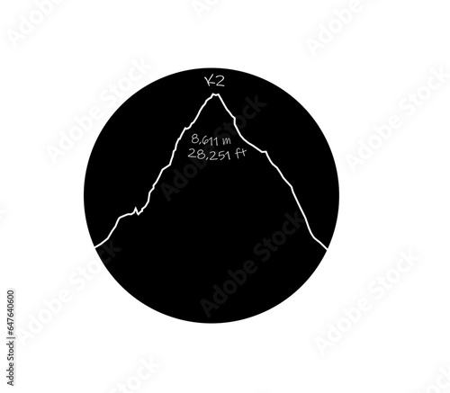 K2 Himalayas mountain symbol