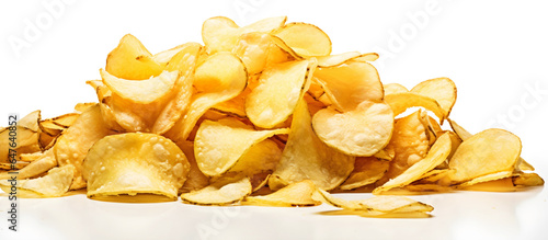 Panorama of a pile of chips.AI generated.