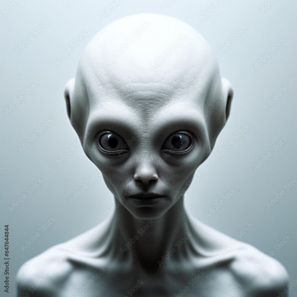 Atmospheric portrait of an alien being from another planet. Generative AI Atmospheric portrait of an alien being from another planet. Generative AI