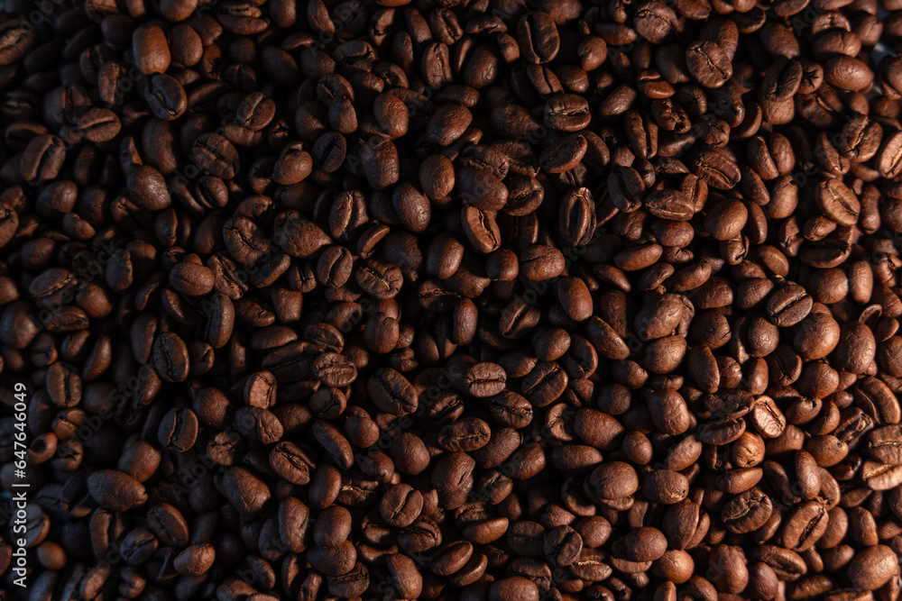 Close-up of roasted coffee beans backgrund Close-up of roasted coffee beans backgrund