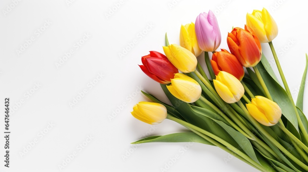 Tulips bouquet on a white background Tulips bouquet on a white background
