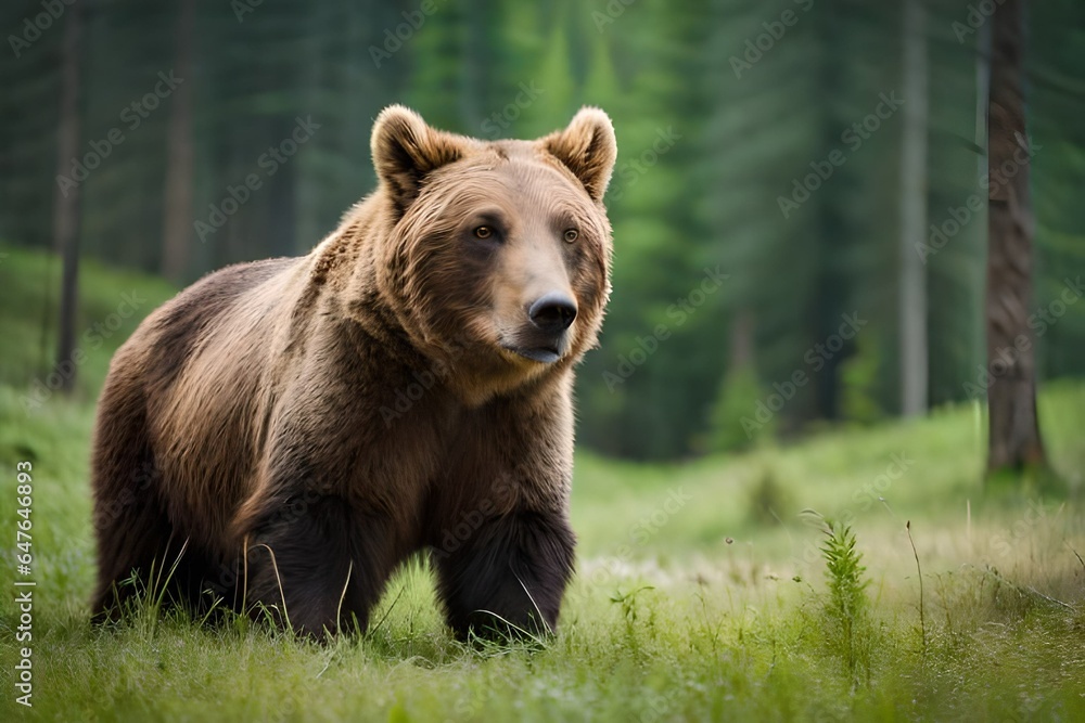 Fototapeta premium brown bear in the forest