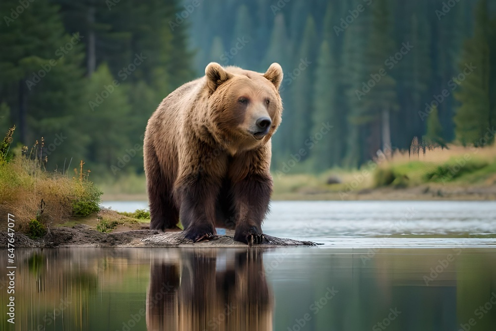 brown bear in water brown bear in water