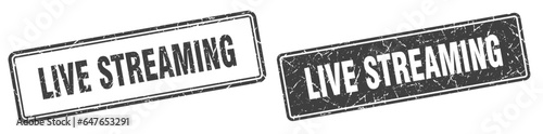 live streaming stamp set. live streaming square grunge sign