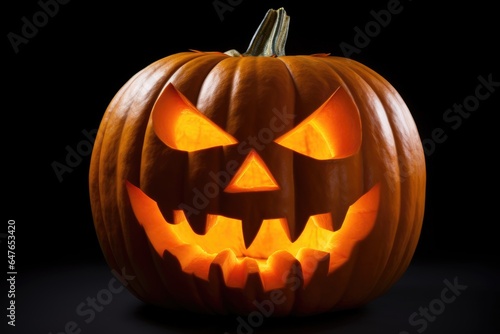 Scary carved halloween pumpkin