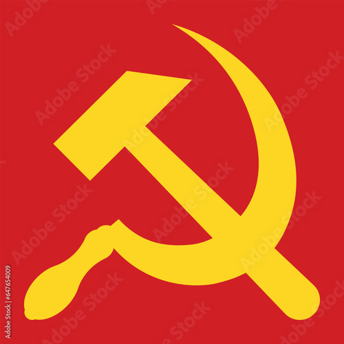 Billede på lærred The hammer and sickle symbol of the Soviet Union, vector