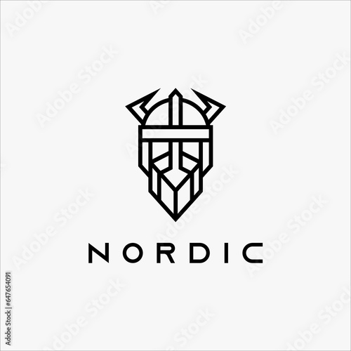 Nordic line art logo vector
