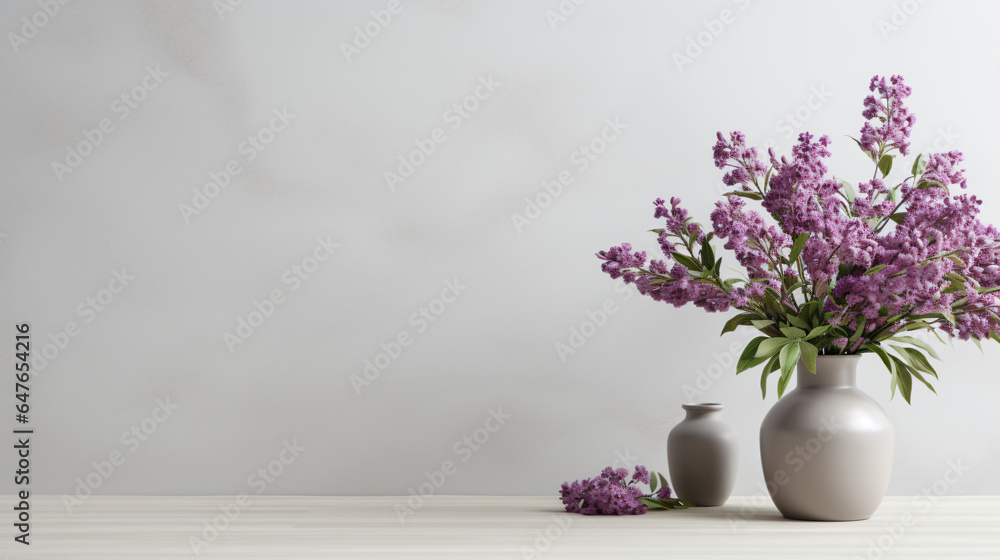 A vase filled with purple flowers