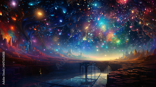 A very colorful space filled with stars