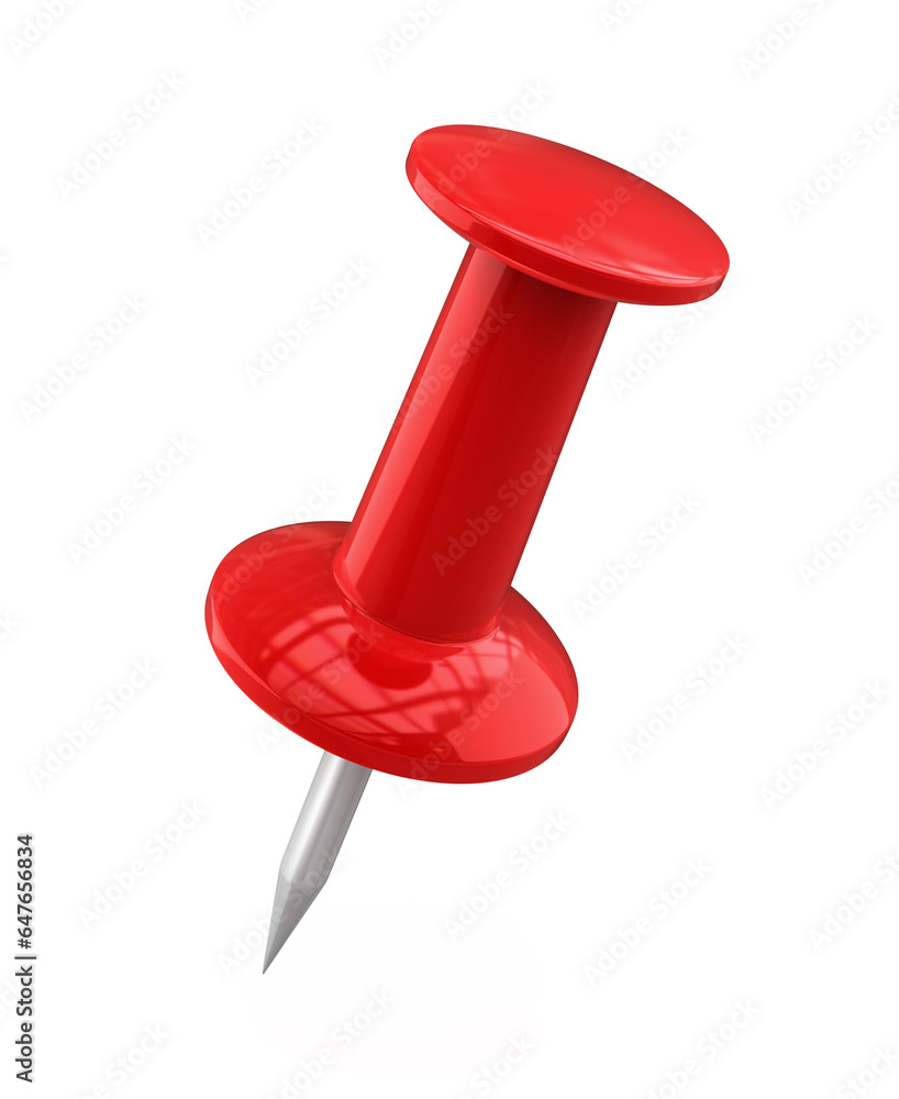3d render red thumbtack render (clipping path) 3d render red thumbtack render (clipping path)