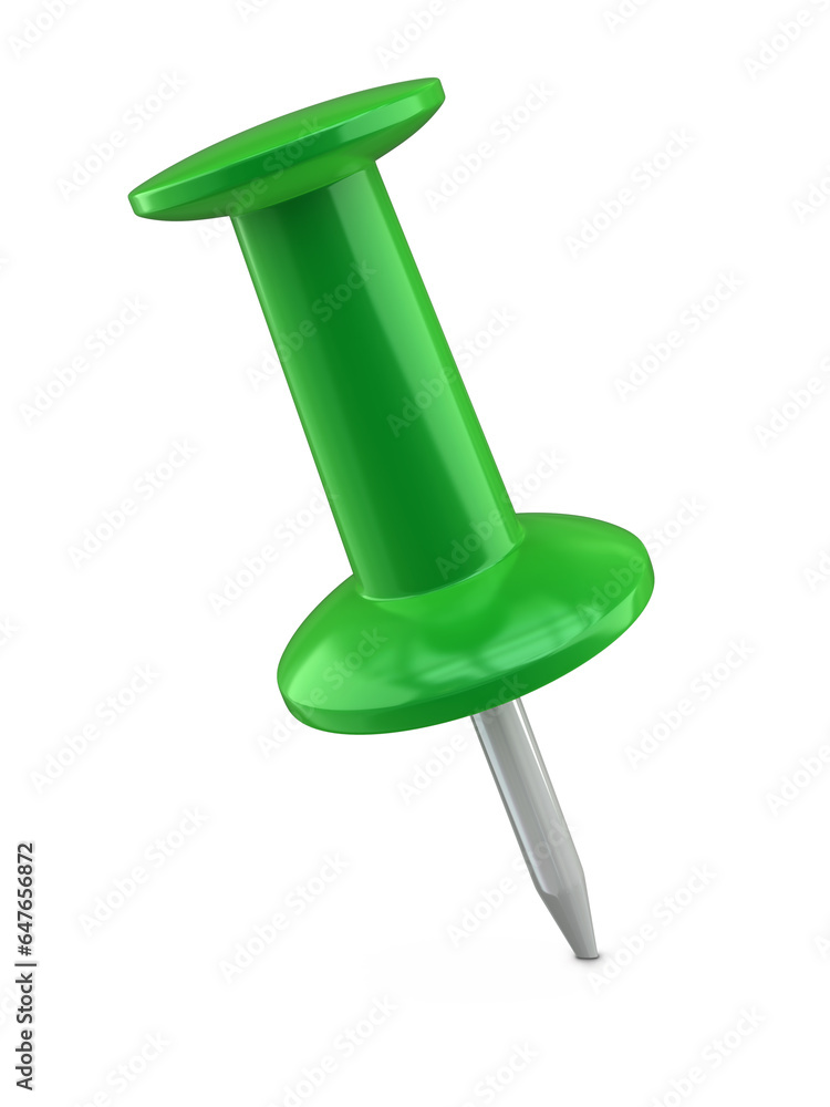 3d render Green thumbtack (clipping path) 3d render Green thumbtack (clipping path)
