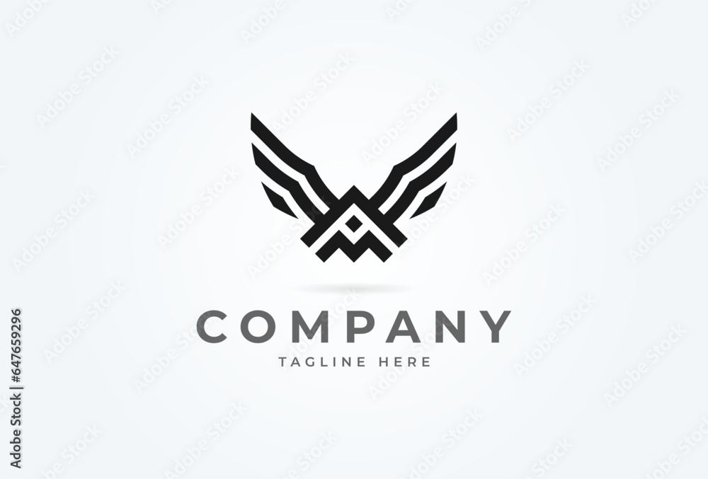 Fototapeta premium Initial A Wing logo. Modern letter A forming abstract bird, Flat Design LogoTemplate. vector illustration