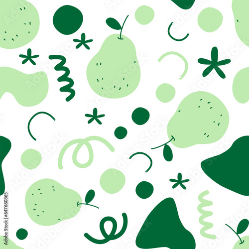 seamless pattern with pears and shape 