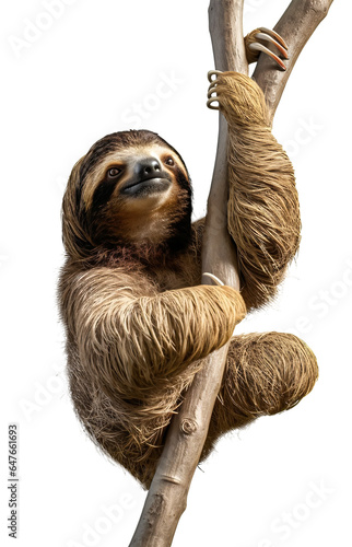 Sloth isolated on the transparent background PNG.