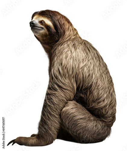 Sloth isolated on the transparent background PNG. photo