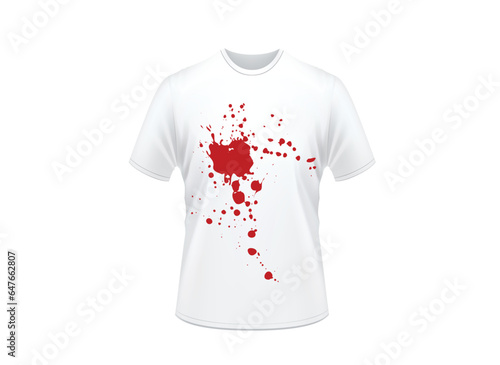 t shirt blood art isolated on white background