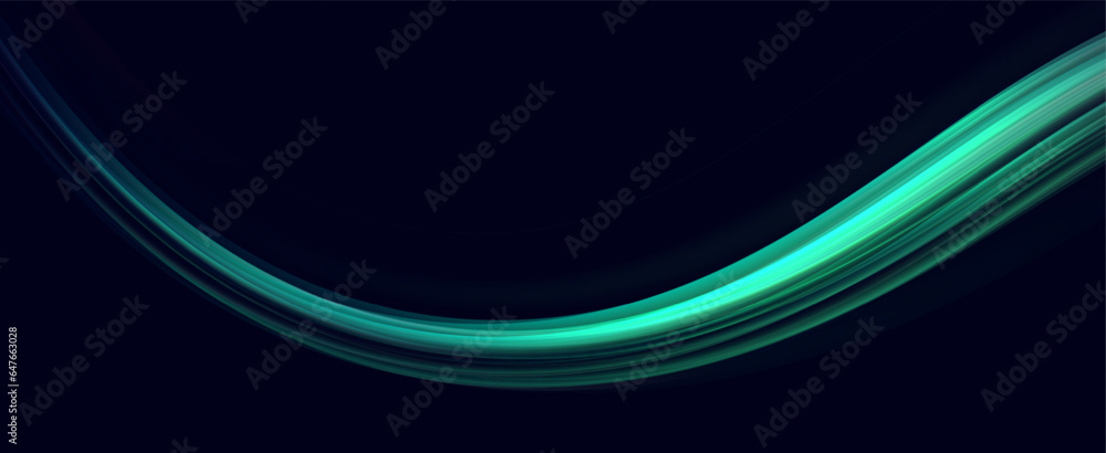 Obraz premium Neon speed lines. Dynamic light motion traces. Light trace wave, trace line. 