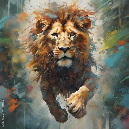 Portrait d un lion.