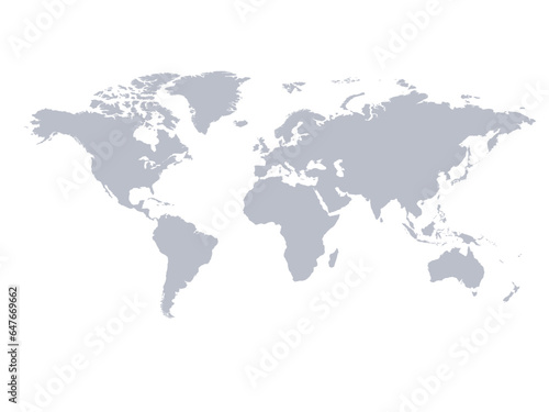 Gray Earth Map. World Map. Wold Map Vector illustration