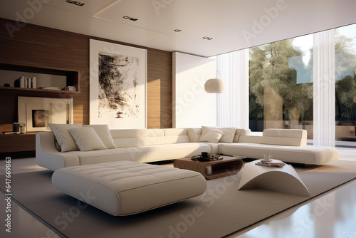 Minimalist style home interior design of modern living room © Kien