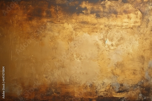 abstract golden background - dilapidated and old metal surface with golden texture - Generative AI