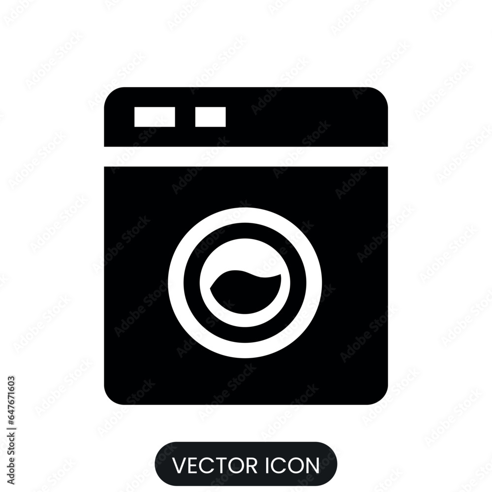 Washing machine icon vector with isolated white background Washing machine icon vector with isolated white background