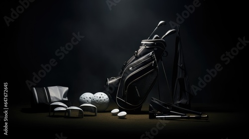 Exclusive Golf Sports Equipment with Dark Background