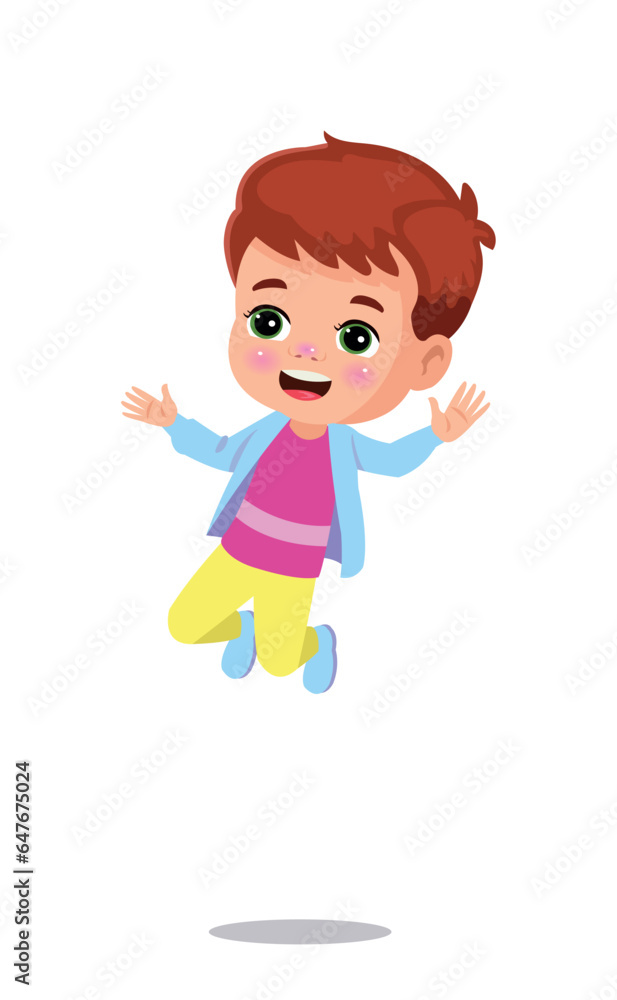 illustration of cute little kids jumping illustration of cute little kids jumping
